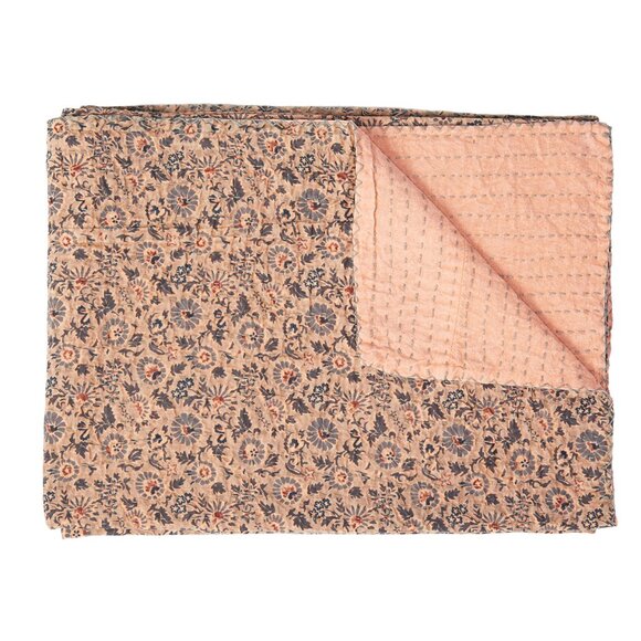 Taj Hotel Home Decor Kantha Cotton Throw | 1-Piece | Multicolor | 50"x70" - Picture 1 of 3